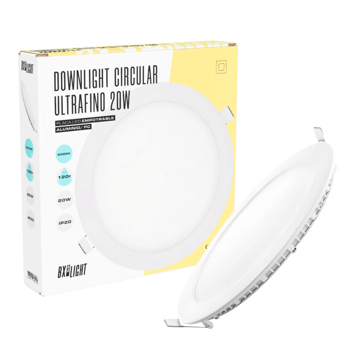 BX3 LIGHT Plaque LED circulaire 20W 2000 lm 6000K 40000H empotrable ou de surface modèle BX3-PL-225-20W-CW - Éclairage intérieur puissant et uniforme BX3 LIGHT Plaque LED circulaire 20W 2000 lm 6000K 40000H empotrable ou de surface modèle BX3-PL-225-20W-CW - Éclairage intérieur puissant et uniforme