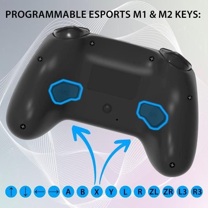 Manette sans fil - SUBSONIC - Switch 2 / Switch - LEDs programmables - Vibrations - Gyroscope - Noire 5 Manette sans fil - SUBSONIC - Switch 2 / Switch - LEDs programmables - Vibrations - Gyroscope - Noire 5