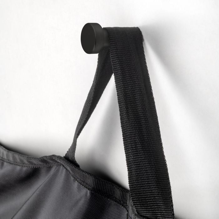 Emuca Lot de 7 crochets muraux Wellington, Zamak, Peint en noir 1