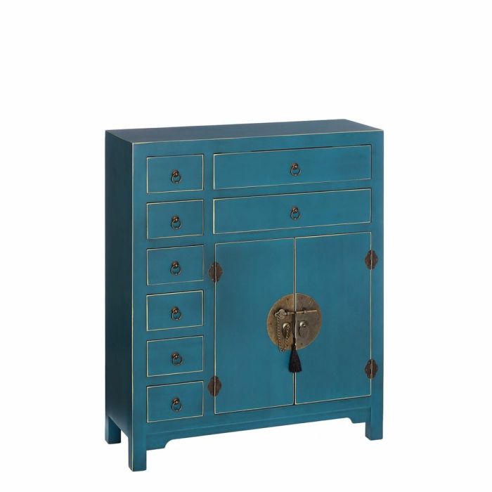 Buffet ORIENTE Bleu Doré Fer Bois MDF 73 x 26 x 90 cm 0 Buffet ORIENTE Bleu Doré Fer Bois MDF 73 x 26 x 90 cm 0