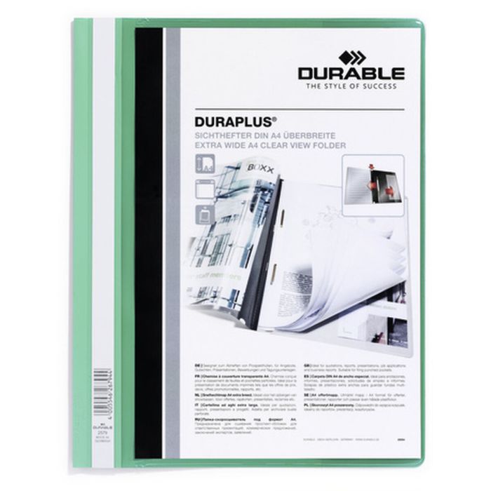 Dossier Durable Fástener Duraplus Transparent Vert A4 (25 Unités) 3