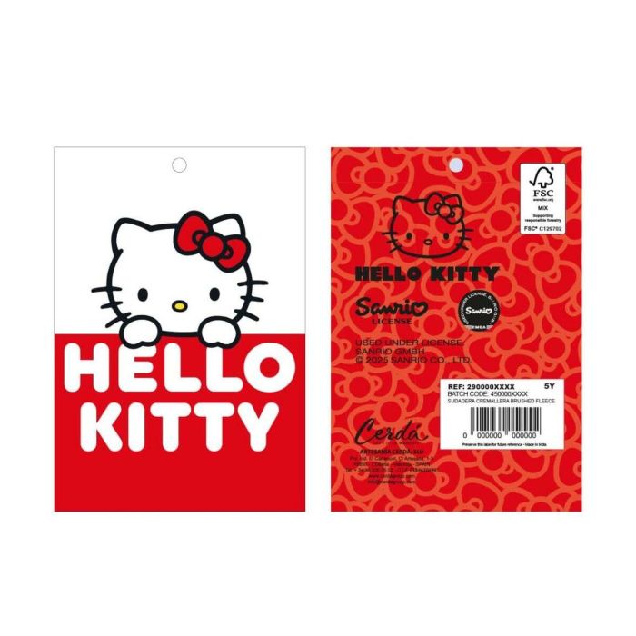 Sweat-shirt à capuche fille Hello Kitty Gris 42 6