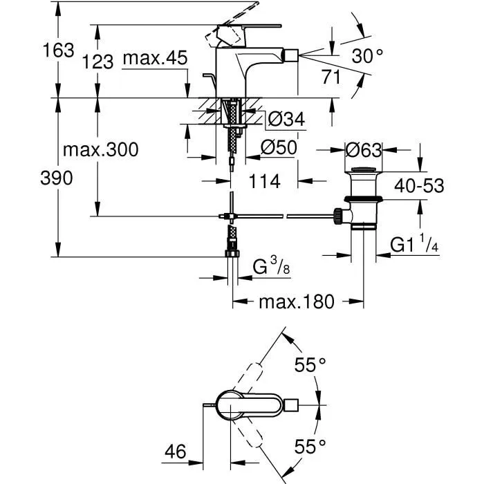 Grohe Mélangeur Monomande Bidet Taille S 4