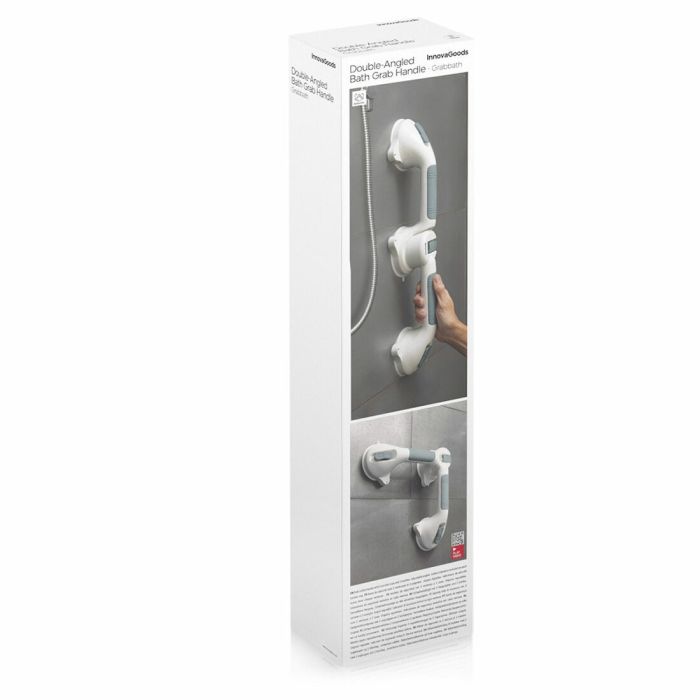 Poignée de Sécurité Angulaire Double pour Salle de Bains Grabbath InnovaGoods 1