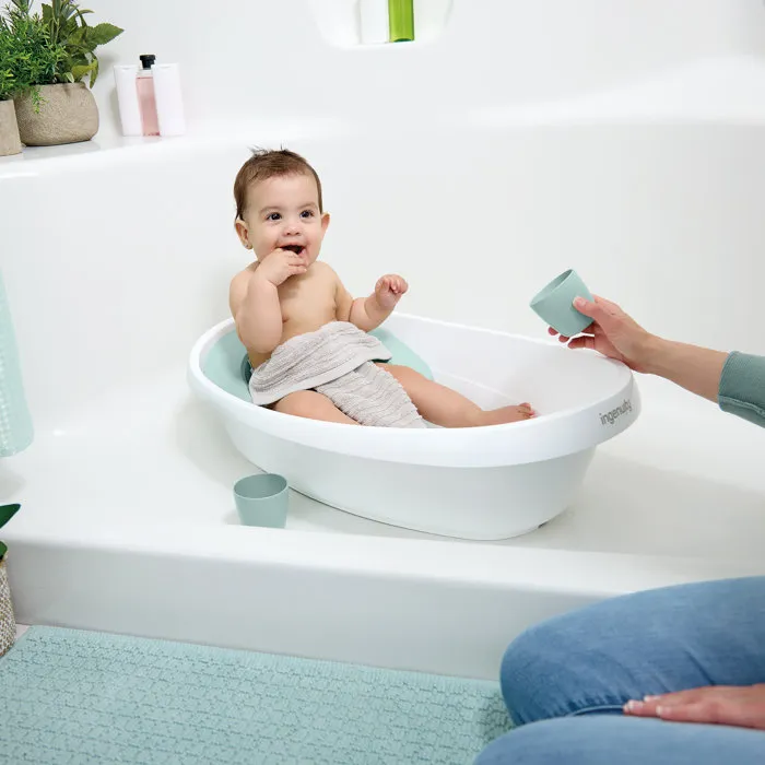 Ingenuity Baignoire bébé évolutive 4 en 1 'Room to Soak' extra-large avec transat hamac lavable et support siège de maintien 0-24 mois, bouchon de vidange Ingenuity Baignoire bébé évolutive 4 en 1 'Room to Soak' extra-large avec transat hamac lavable et support siège de maintien 0-24 mois, bouchon de vidange
