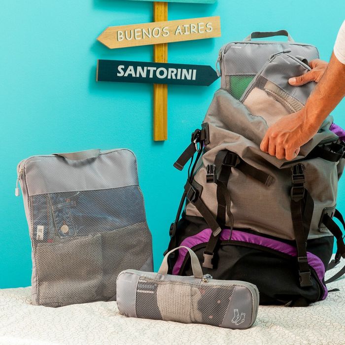 Sacs de Rangement à Compression pour Valises Compakube InnovaGoods 4 Pièces 8 Sacs de Rangement à Compression pour Valises Compakube InnovaGoods 4 Pièces 8