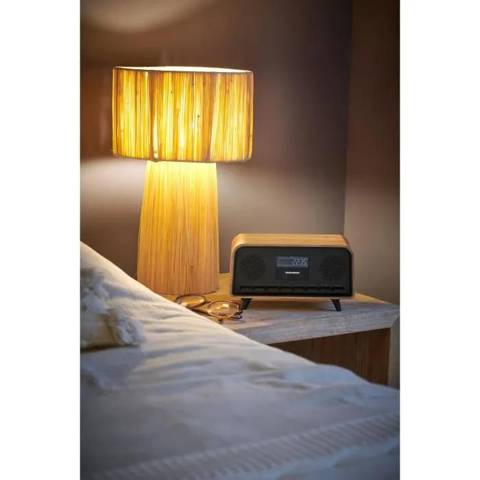 Thomson Radio Réveil Bluetooth Vintage Cosy THO3499550388916 - 30W, Radio FM, Alarme Dual, Écran LCD, Chargeur USB-C, 230V 5