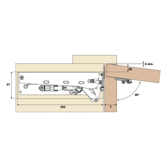 Wind - Mecanismo Elevable Ascendente Apertura/Cierr Cierre Amortig Fuerza Fuerza Fuerte Salice 2
