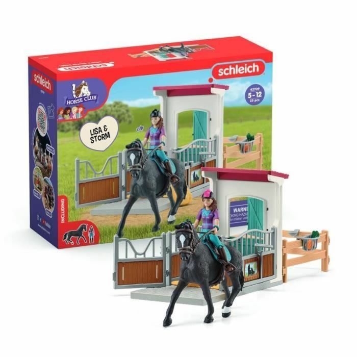 Schleich 42709 Horse Box Lisa y Storm, figurine de cheval et accessoires Horse Club, 5 ans