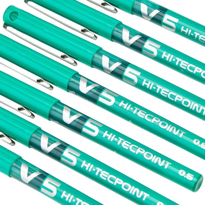 stylo à encre liquide Pilot V-5 Hi-Tecpoint Vert 0,3 mm (12 Unités) 3