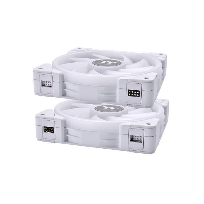 Thermaltake SWAFAN EX14 - Pack de 3 Ventilateurs PC 140 mm RGB, Blanc - 500-2000 tr/min, 81.6 CFM, 3.17 mmH2O, Paliers Hydrauliques, 9 Broches