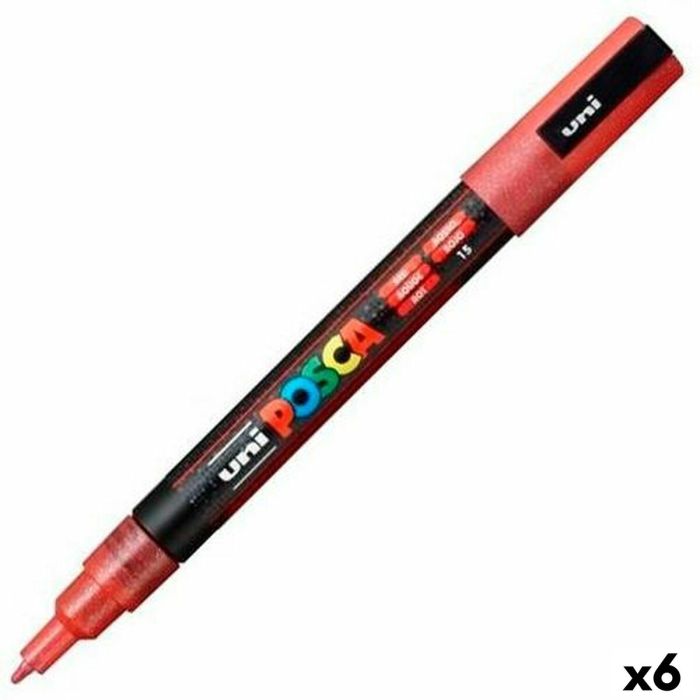 Marqueur POSCA PC-3ML Rouge (6 Unités)