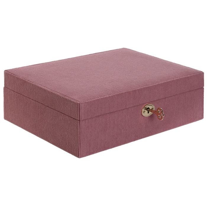 Boîte à bijoux Home ESPRIT Crème Magenta 27 x 19 x 9 cm 2