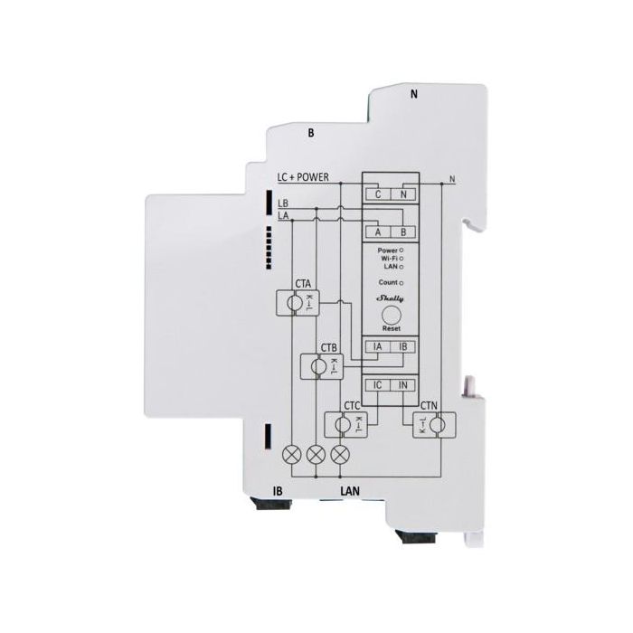 Shelly Relais "Pro 3EM 120A" WLAN LAN Stromzähler Inkl. 3x 120A Klemmen Messfunktion BT DIN-Rail 1 Shelly Relais "Pro 3EM 120A" WLAN LAN Stromzähler Inkl. 3x 120A Klemmen Messfunktion BT DIN-Rail 1