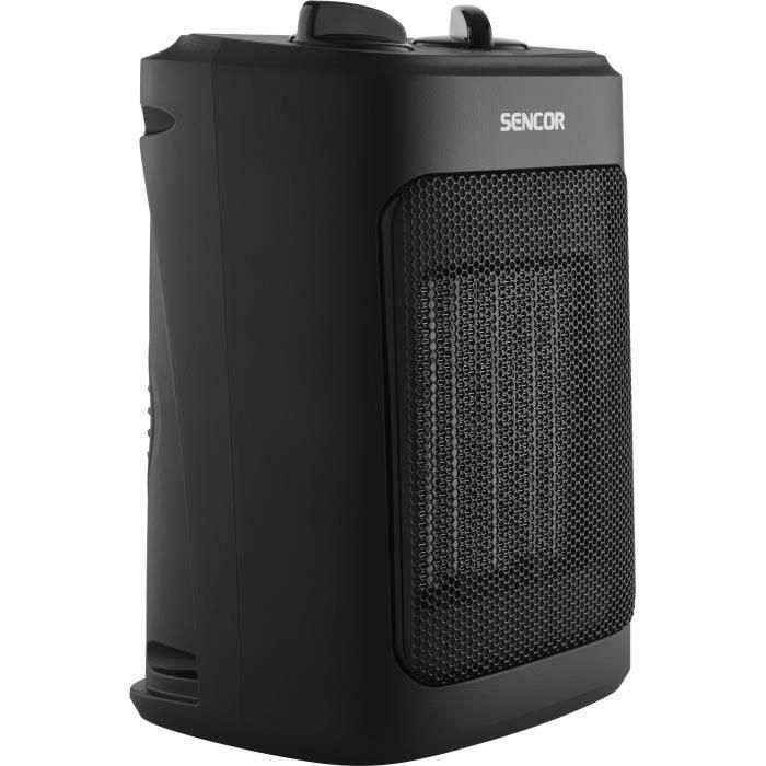 Sencor SFH 7601BK Radiateur ventilateur à air chaud céramique PTC 2000 W 3 niveaux, sécurité surchauffe et basculement, pour 10-15 m², Noir