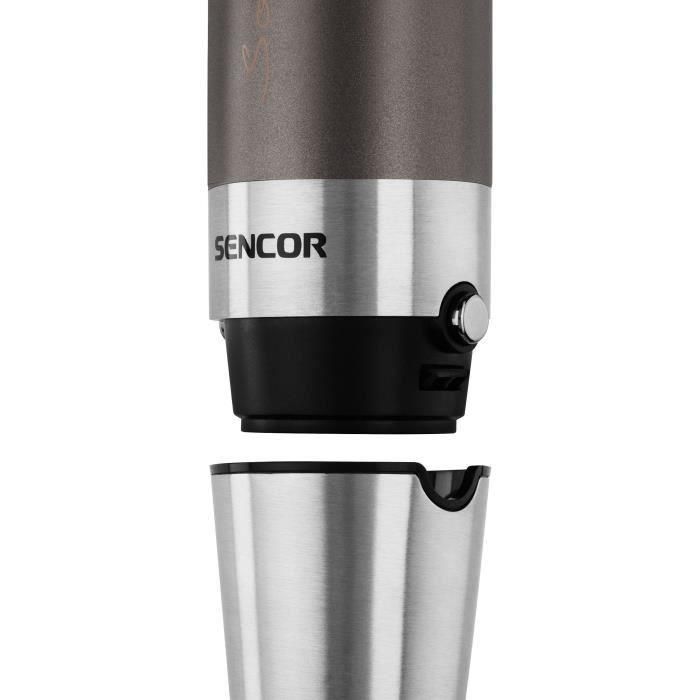 Sencor SHB 5501CH-EUE3 Mixeur plongeant 1200 W, 9 fonctions en 1 avec fouet et hachoir, accessoires inox, gris