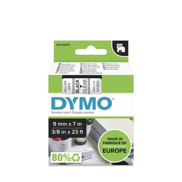 Ruban Laminé pour Etiqueteuses Dymo LM D1 Noir 1