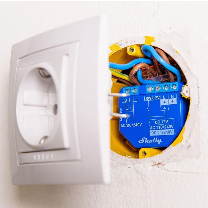 Prise Intelligente Shelly PLUS 1 100 - 240 V 16 A 6