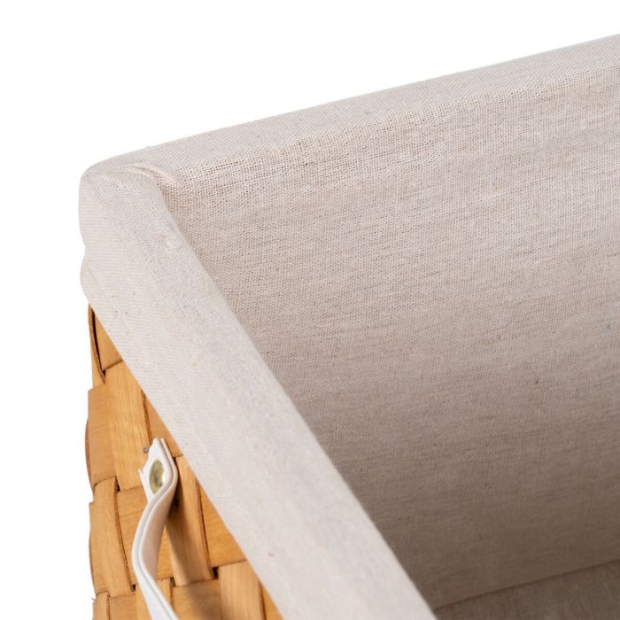 Set de basket Naturel Bois Tissu 39,5 x 30 x 24 cm (3 Unités) 5