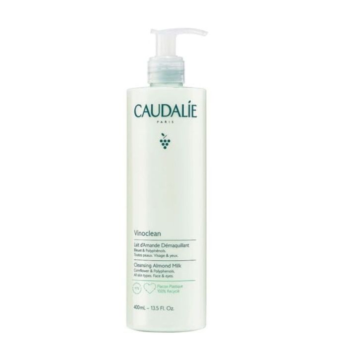 Caudalie Démaquillant au Lait d'Amande VINOCLEAN - Nettoyage Doux Visage et Yeux, Peaux Sensibles - 400 ml