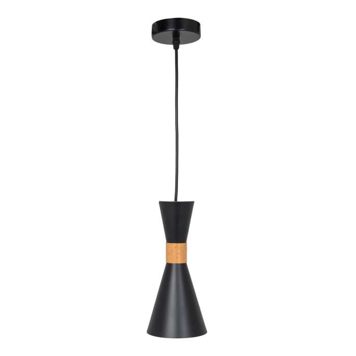 Lampe Suspendue Métal et Bois "Gracelyn" SKD-P138-B 0 Lampe Suspendue Métal et Bois "Gracelyn" SKD-P138-B 0
