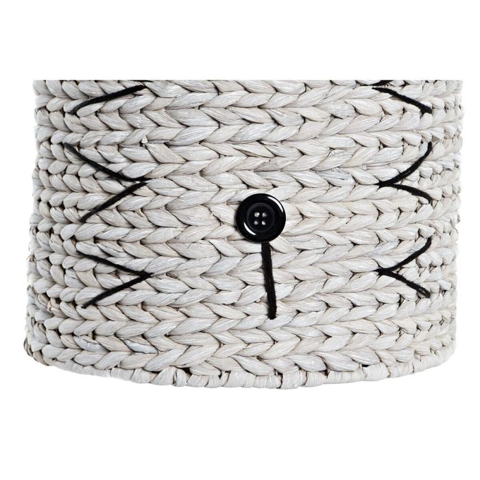 Panier DKD Home Decor Blanc Noir Fibre naturelle 37 x 37 x 40 cm 4 Kg 2
