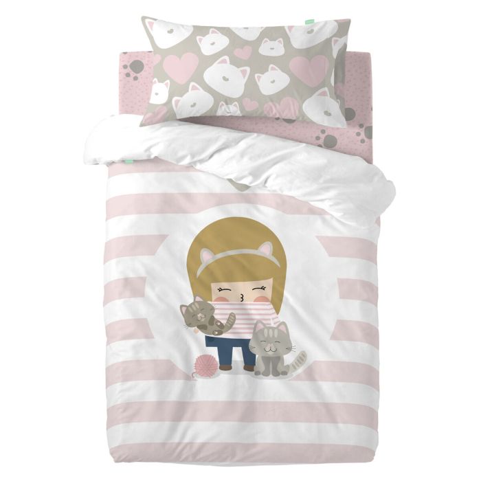 Parure de couette HappyFriday Happynois Kitty Multicouleur Lit de bébé 2 Pièces 0 Parure de couette HappyFriday Happynois Kitty Multicouleur Lit de bébé 2 Pièces 0