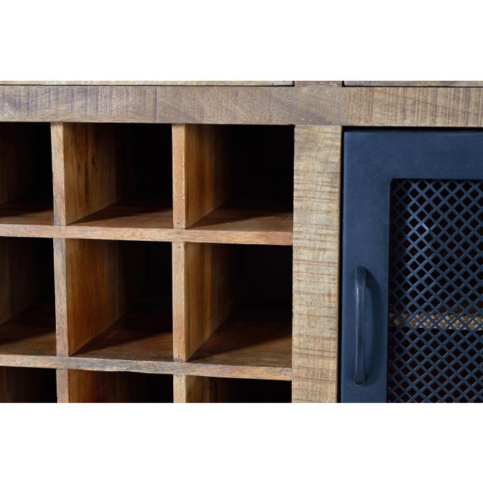 GINER Y COLOMER - Aparador Buffet Industriel 3 Tiroirs et 2 Portes en Bois de Mango avec Pieds Métal et Roulettes - Couleur Naturel 6 GINER Y COLOMER - Aparador Buffet Industriel 3 Tiroirs et 2 Portes en Bois de Mango avec Pieds Métal et Roulettes - Couleur Naturel 6