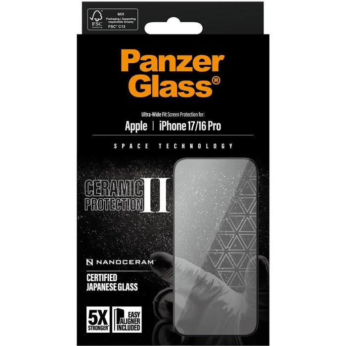 PanzerGlass Ceramic II Schutzglas iPhone 17/16 Pro UWF 2