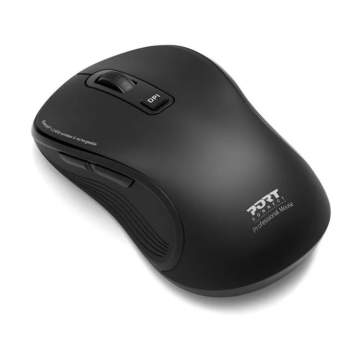 Port Designs Souris Sans Fil 910010, Bluetooth et 2.4 GHz, Noir, Double Connectivité, Compatible USB-A et USB-C Port Designs Souris Sans Fil 910010, Bluetooth et 2.4 GHz, Noir, Double Connectivité, Compatible USB-A et USB-C