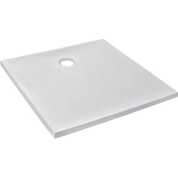 Receveur de douche extra-plat Jacob Delafon IPSO 90x90x3 cm - Blanc Mat Texture Pierre