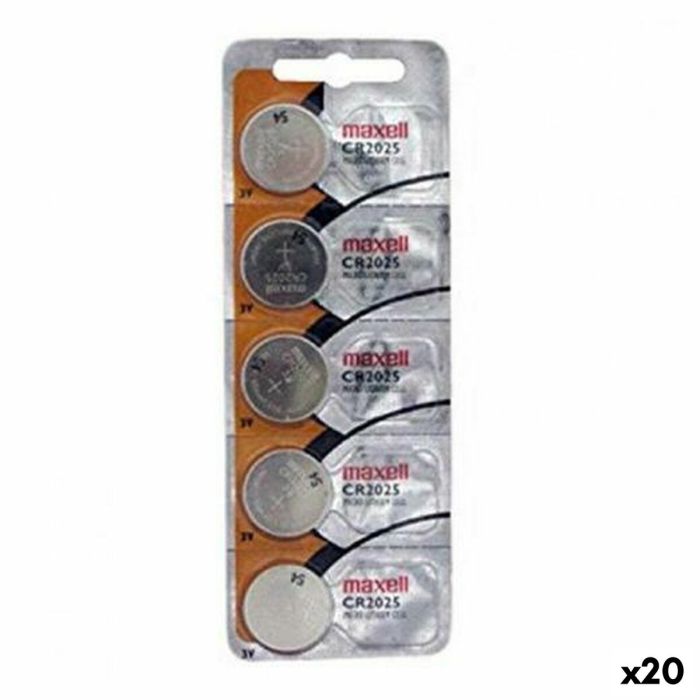 Piles Bouton au Lithium Maxell 3 V CR2025 (5 Pièces) (20 Unités)