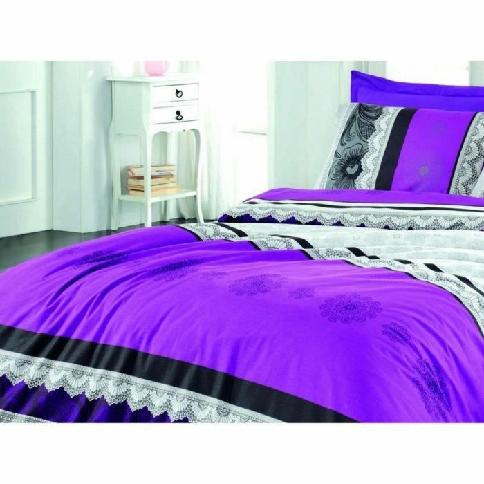 Parure de couette Violet Lit king size 3 Pièces 3