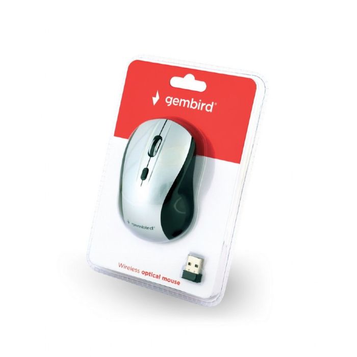 Souris sans-fil GEMBIRD MUSW-4B-02-BS Blanc Noir/Argenté (1 Unités) 1