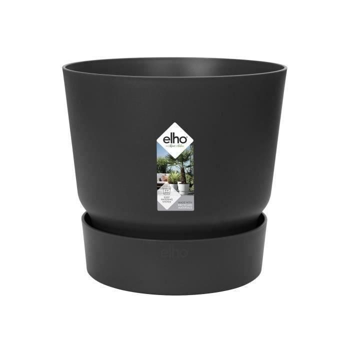 ELHO Pot de fleurs rond Greenville 30 - Extérieur - Ø 29,5 x H 27,8 cm - Vivre noir 0 ELHO Pot de fleurs rond Greenville 30 - Extérieur - Ø 29,5 x H 27,8 cm - Vivre noir 0