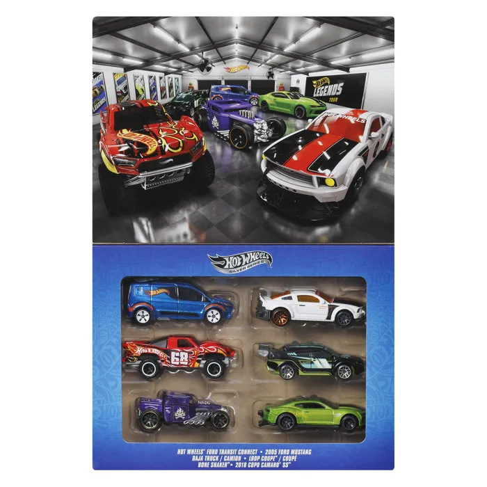 Hot Wheels - Multipack JLB24 - Lot de 6 véhicules Legends mythiques - Packaging collector Hot Wheels - Multipack JLB24 - Lot de 6 véhicules Legends mythiques - Packaging collector