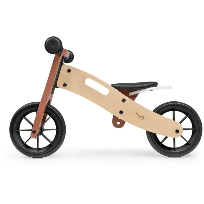 Hauck Draisienne Évolutive First Ride Eco 3 Roues Bois FSC, Selle Réglable, Roues EVA - Beige / Fox - Pour Enfants 12 à 36 Mois