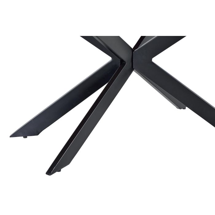 GINER Y COLOMER Table de Salle à Manger en Bois d'Acacia Naturel avec Pieds en Métal Noir - Dimensions 200x100x78 cm, Épaisseur 35 mm 3