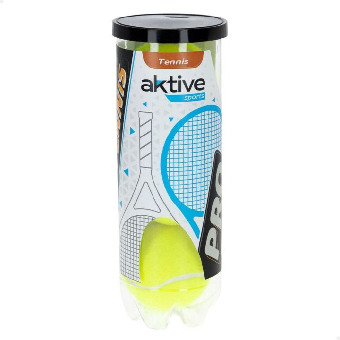 Balles de Tennis Aktive Pro 3 Pièces Jaune 6 Unités 1