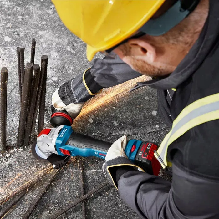 Bosch GWX 18V-11 S Solo L X-LOCK - Meuleuse angulaire sans fil 18V Brushless 125 mm, équivalent 1100W pour professionnel avec 6 vitesses, anti-vibration, fonctions sécurité