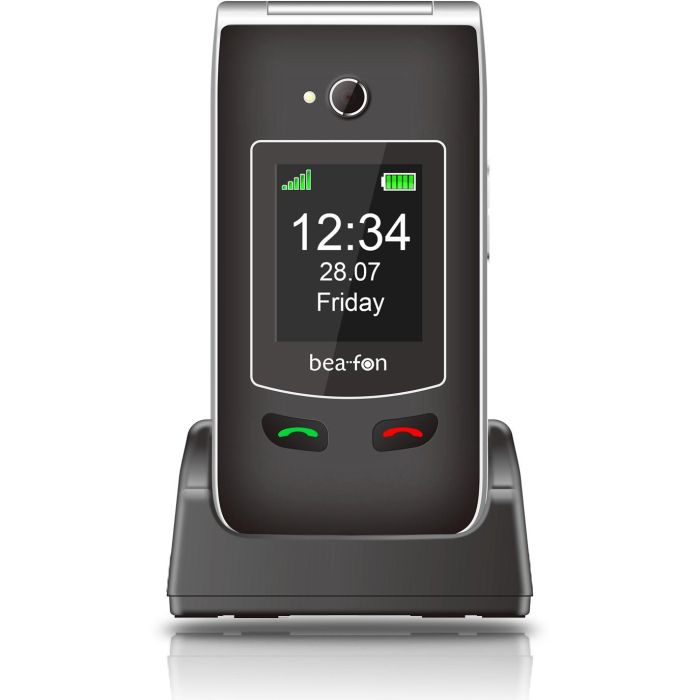 Beafon SL645plus Téléphone Portable 4G Clapet SIM Unique Écran 2.8" Appareil Photo 3 MP Bluetooth USB-C Noir Argent avec Protection IP54