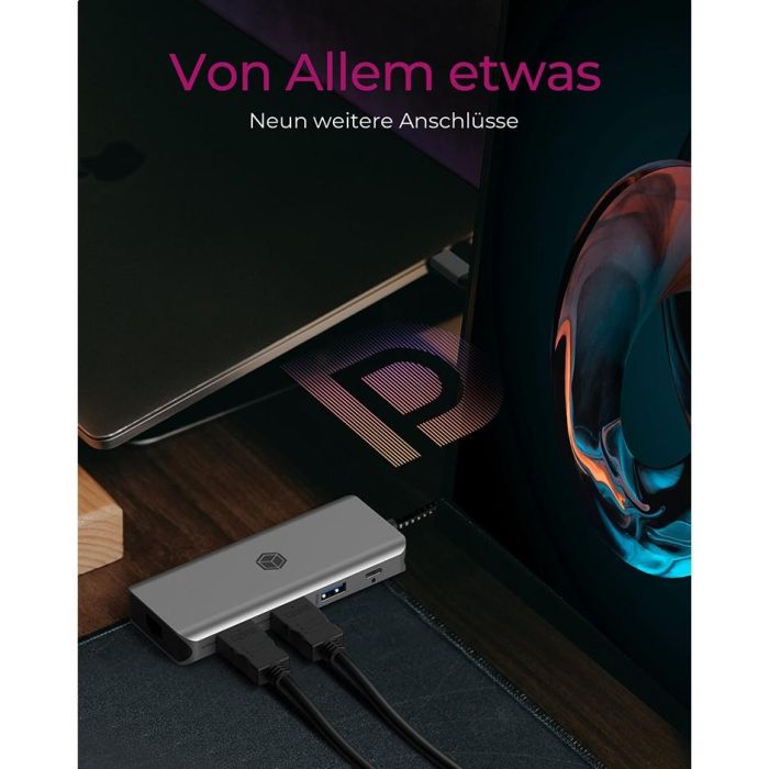 ICY BOX IB-DK4012-CPD USB-C 9-in-1 PD 100W DockingStation 2