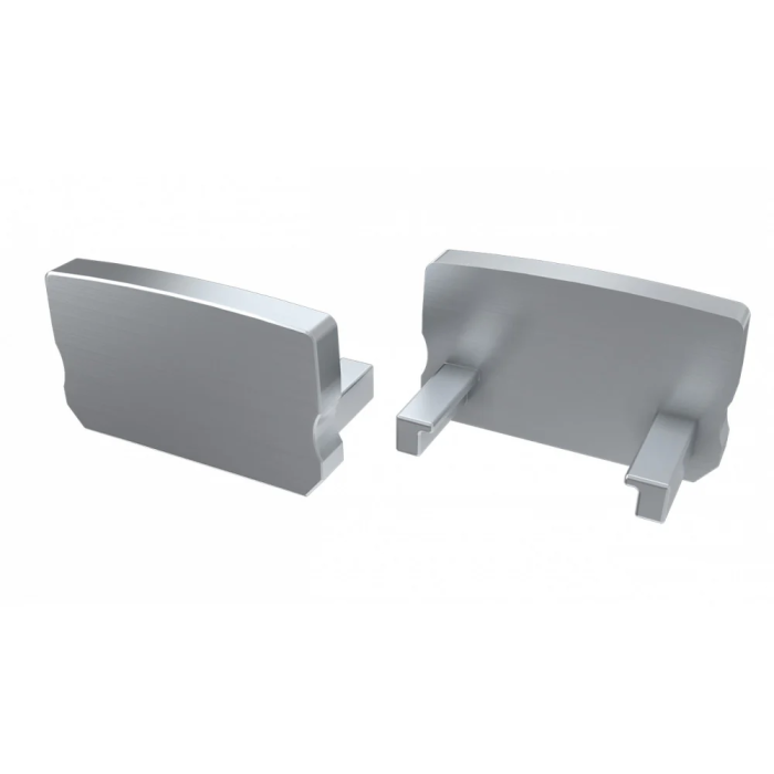 Bouchon de finition pour profil type D haut - Plastique gris 6 Bouchon de finition pour profil type D haut - Plastique gris 6