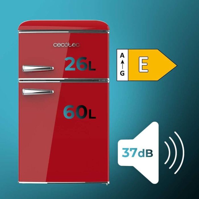 Réfrigérateur combiné Cecotec rouge 86 L Bolero CoolMarket 2D Origin 86 E LED 17 Réfrigérateur combiné Cecotec rouge 86 L Bolero CoolMarket 2D Origin 86 E LED 17
