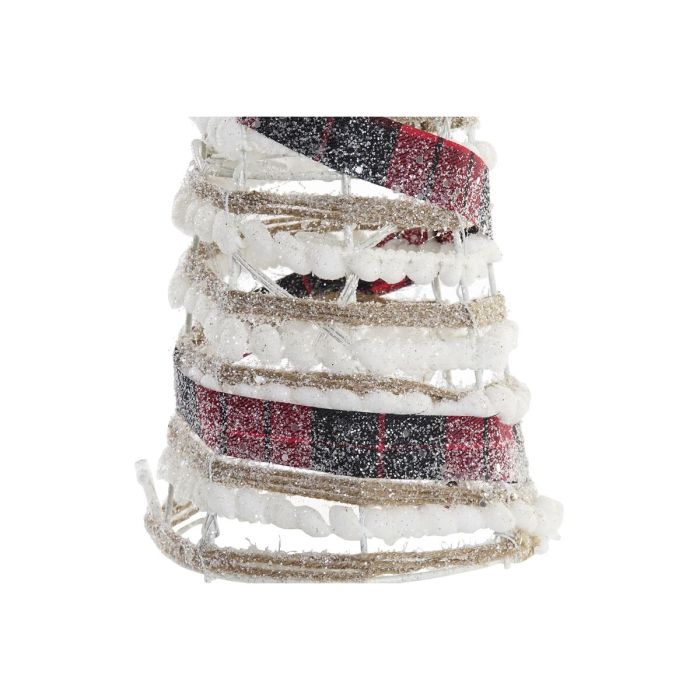Décoration lumineuse DKD Home Decor Blanc Noir Rouge Naturel Argenté 20 x 20 x 80 cm Cônes Noël LED (3 Pièces) 2