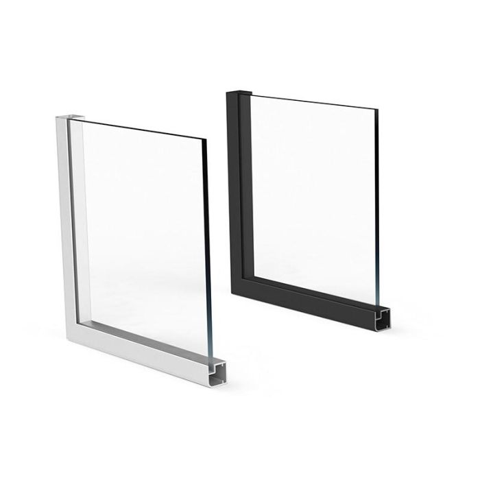 Perfil Aluminio Nadir.2020 3,25M Plata Mate Para Hacer Vitrinas. Sin Junquillo. Herrajes Alk 1