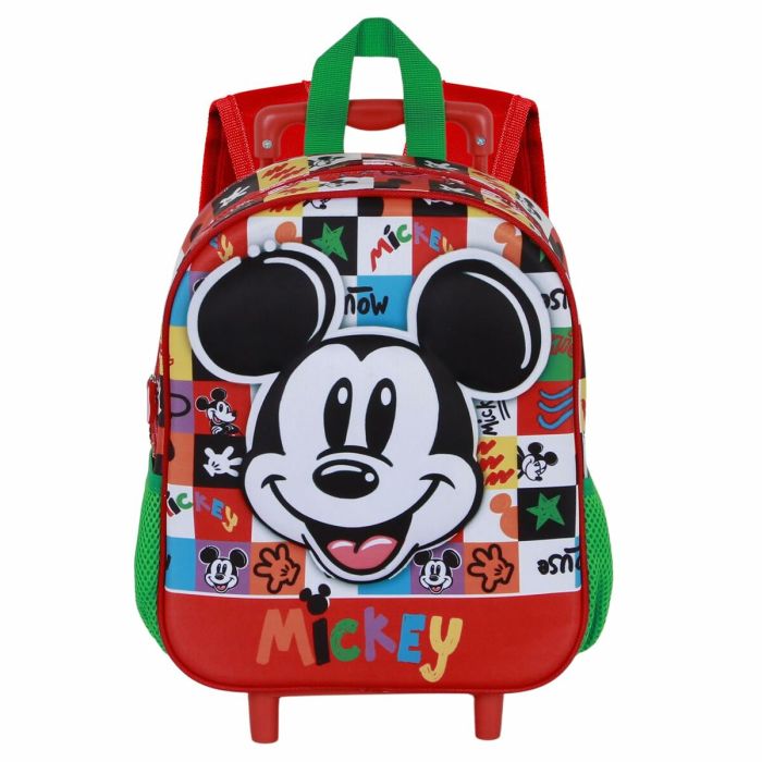 Cartable à roulettes Mickey Mouse Mood Rouge Vert 26 x 13 x 34 cm 5
