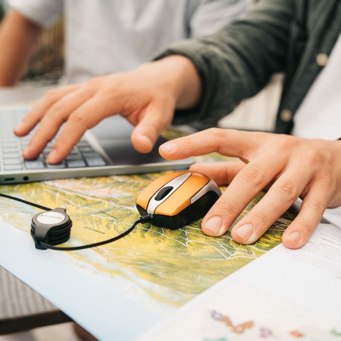 Souris Optique Verbatim GO MINI TRAVEL Orange 1 Souris Optique Verbatim GO MINI TRAVEL Orange 1