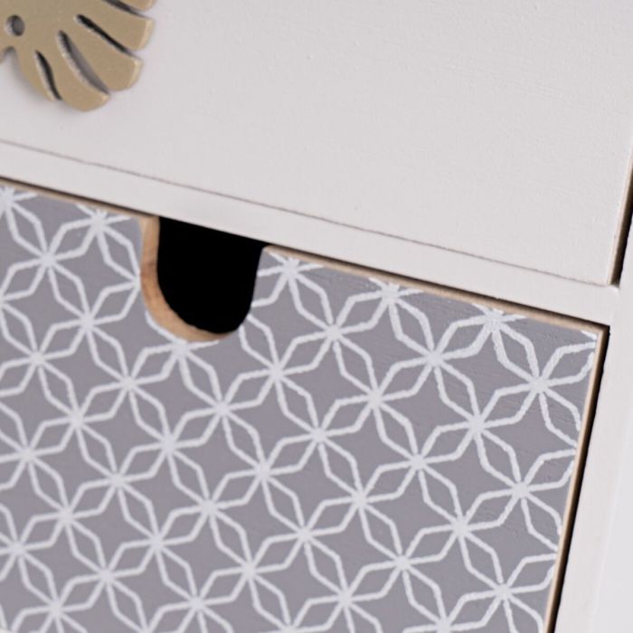 Boîte à bijoux LEAVES Blanc Gris Naturel Bois MDF 17 x 11 x 31 cm 5