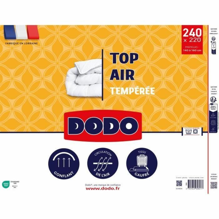 Remplissage de couette DODO TOP AIR Blanc 300 g/m² 220 x 240 cm 1